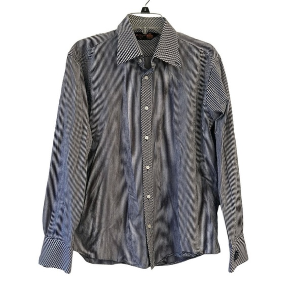 Ben Sherman Checkered Gingham Print Blue Men's Shirt XL 💙 - Picture 1 of 9